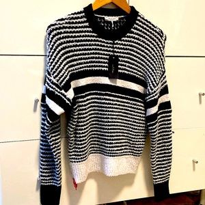 Rag & Bone brand new teddy striped sweater, 29 percent merino wool.